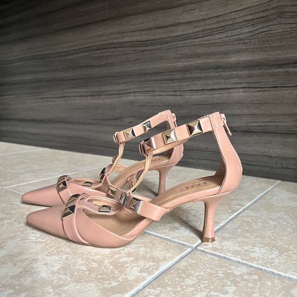 INC International ConceptsWomen's Gilana Studded Dress Sandals in Tan/Camel